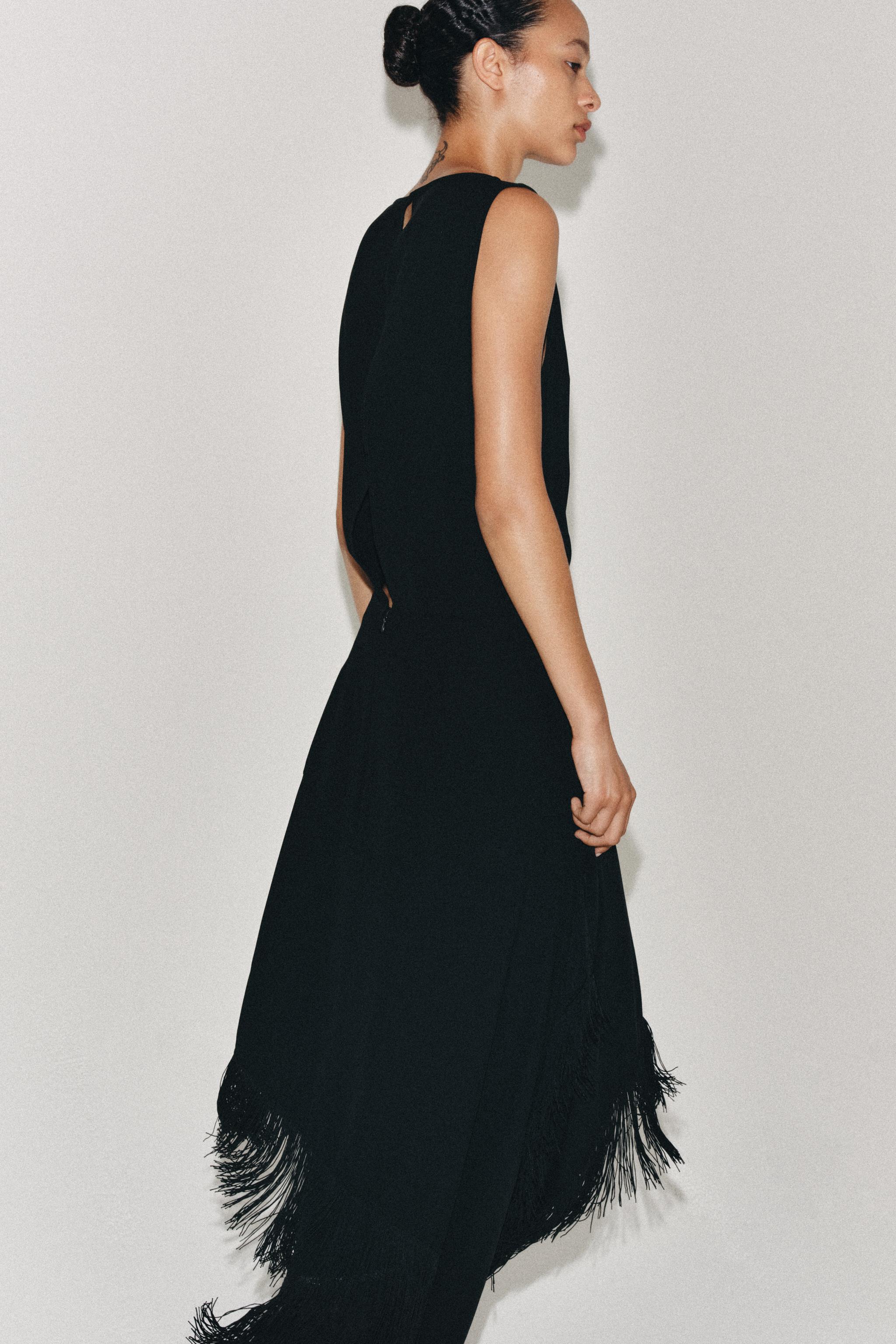 ASYMMETRIC FRINGED DRESS ZW COLLECTION